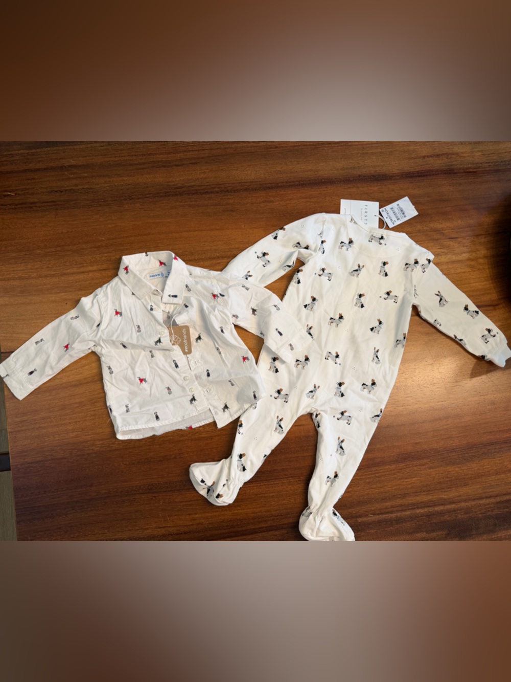 Dog shirt & Jammie’s - 6m & 9m NWT